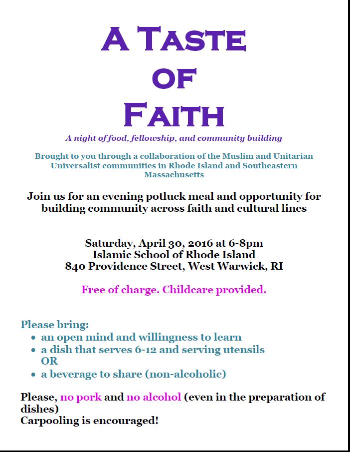 A Taste of Faith @ Islamic School of Rhode Island | West Warwick | Rhode Island | United States
